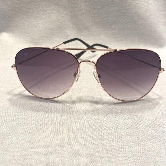 Aviator Sunglasses Gold Frame Purple Lenses for Men Women Case Included - Picture 4 of 5